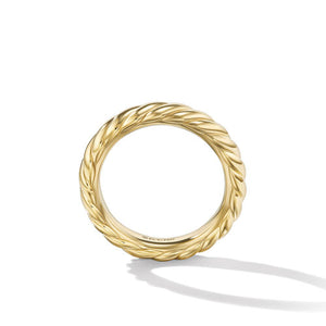 Sculpted Cable Band Ring in 18K Yellow Gold, Size 8