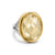Albion Oval Ring in Sterling Silver with 18K Yellow Gold and Champagne Citrine, 21mm, Size 7
