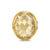Albion Oval Ring in Sterling Silver with 18K Yellow Gold and Champagne Citrine, 21mm, Size 7