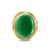 Albion Oval Ring in Sterling Silver with 18K Yellow Gold and Green Onyx, 21mm, Size 7