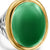 Albion Oval Ring in Sterling Silver with 18K Yellow Gold and Green Onyx, 21mm, Size 7