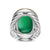 Albion Oval Ring in Sterling Silver with 18K Yellow Gold and Green Onyx, 21mm, Size 7