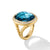 Albion Oval Ring in 18K Yellow Gold with Hampton Blue Topaz and Diamonds, 21mm