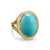 Albion Oval Ring in 18K Yellow Gold with Turquoise and Diamonds, 21mm
