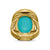 Albion Oval Ring in 18K Yellow Gold with Turquoise and Diamonds, 21mm