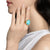 Albion Oval Ring in 18K Yellow Gold with Turquoise and Diamonds, 21mm