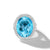 Albion Oval Ring in Sterling Silver with Blue Topaz and Diamonds, 21mm