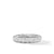Sculpted Cable Band Ring in 18K White Gold with Diamonds, Size 6