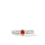 Petite Cable Ring in Sterling Silver with 14K Yellow Gold and Rhodolite Garnet, 2.8mm