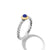 Petite Cable Ring in Sterling Silver with 14K Yellow Gold and Lapis Lazuli, 2.8mm