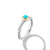 Petite Cable Ring in Sterling Silver with 14K Yellow Gold and Turquoise, 2.8mm