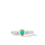 Petite Cable Ring in Sterling Silver with 14K Yellow Gold and Turquoise, 2.8mm