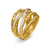 Crossover Trio Six Row Ring in 18K Yellow Gold with Diamonds, 17.5mm, Size 7