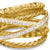 Crossover Trio Six Row Ring in 18K Yellow Gold with Diamonds, 17.5mm, Size 7