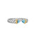 Petite Cable Open Ring in Sterling Silver with 14K Yellow Gold and Blue Topaz, 3.4mm