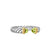 Petite Cable Open Ring in Sterling Silver with 14K Yellow Gold and Peridot, 3.4mm