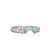 Petite Cable Open Ring in Sterling Silver with 14K Yellow Gold and Turquoise, 3.4mm