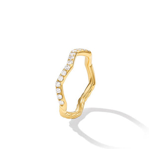 Zig Zag Stax Ring in 18K Yellow Gold with Diamonds, Size 7