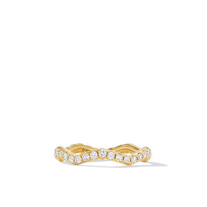 Zig Zag Stax Ring in 18K Yellow Gold with Diamonds, Size 7