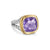 Albion Ring in Sterling Silver with 18K Yellow Gold and Amethyst, 11mm