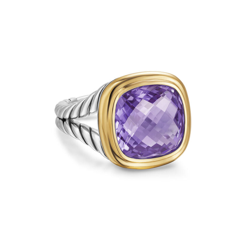 Albion Ring in Sterling Silver with 18K Yellow Gold and Amethyst, 11mm