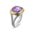 Albion Ring in Sterling Silver with 18K Yellow Gold and Amethyst, 11mm
