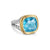Albion Ring in Sterling Silver with 18K Yellow Gold and Blue Topaz, 11mm
