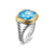 Albion Ring in Sterling Silver with 18K Yellow Gold and Blue Topaz, 11mm