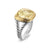 Albion Ring in Sterling Silver with 18K Yellow Gold and Champagne Citrine, 11mm