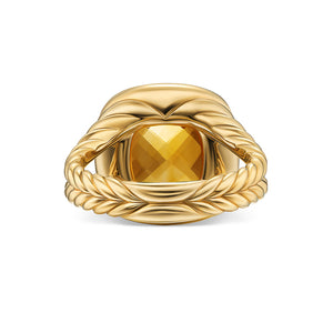 Albion Ring in 18K Yellow Gold with Citrine and Diamonds, 11mm, Size 7