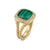 Albion Ring in 18K Yellow Gold with Malachite and Diamonds, 11mm, Size 6