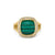 Albion Ring in 18K Yellow Gold with Malachite and Diamonds, 11mm, Size 6