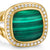 Albion Ring in 18K Yellow Gold with Malachite and Diamonds, 11mm, Size 6