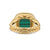 Albion Ring in 18K Yellow Gold with Malachite and Diamonds, 11mm, Size 7
