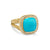 Albion Ring in 18K Yellow Gold with Turquoise and Diamonds, 11mm, Size 7
