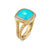 Albion Ring in 18K Yellow Gold with Turquoise and Diamonds, 11mm, Size 7