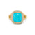 Albion Ring in 18K Yellow Gold with Turquoise and Diamonds, 11mm, Size 7
