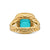Albion Ring in 18K Yellow Gold with Turquoise and Diamonds, 11mm, Size 7
