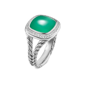 Albion Ring in Sterling Silver with Lagoon Orchid and Diamonds, 11.5mm