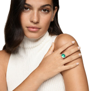 Albion Ring in Sterling Silver with Lagoon Orchid and Diamonds, 11.5mm