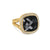 Albion Ring in 18K Yellow Gold with Black Onyx and Diamonds, 15mm, Size 6