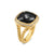 Albion Ring in 18K Yellow Gold with Black Onyx and Diamonds, 15mm, Size 6