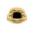 Albion Ring in 18K Yellow Gold with Black Onyx and Diamonds, 15mm, Size 6
