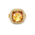 Albion Ring in 18K Yellow Gold with Citrine and Diamonds, 15mm, Size 7