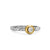 Petite Cable Ring in Sterling Silver with 14K Yellow Gold and Center Diamond, 2.8mm