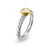 Petite Cable Ring in Sterling Silver with 14K Yellow Gold and Center Diamond, 2.8mm