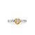 Petite Cable Ring in Sterling Silver with 14K Yellow Gold and Center Diamond, 2.8mm