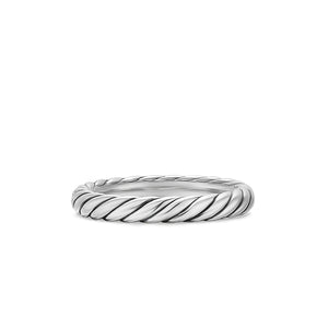 Cable Band Ring in Sterling Silver, 3.4mm, Size 5