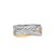 Crossover Three Row Ring in Sterling Silver with 18K Yellow Gold and Diamonds, 7mm, Size 5