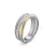 Crossover Three Row Ring in Sterling Silver with 18K Yellow Gold and Diamonds, 7mm, Size 5